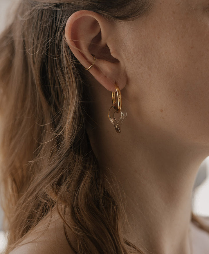 Anhänger Emily (einzel) für Creolen aus Acetat - Champagner