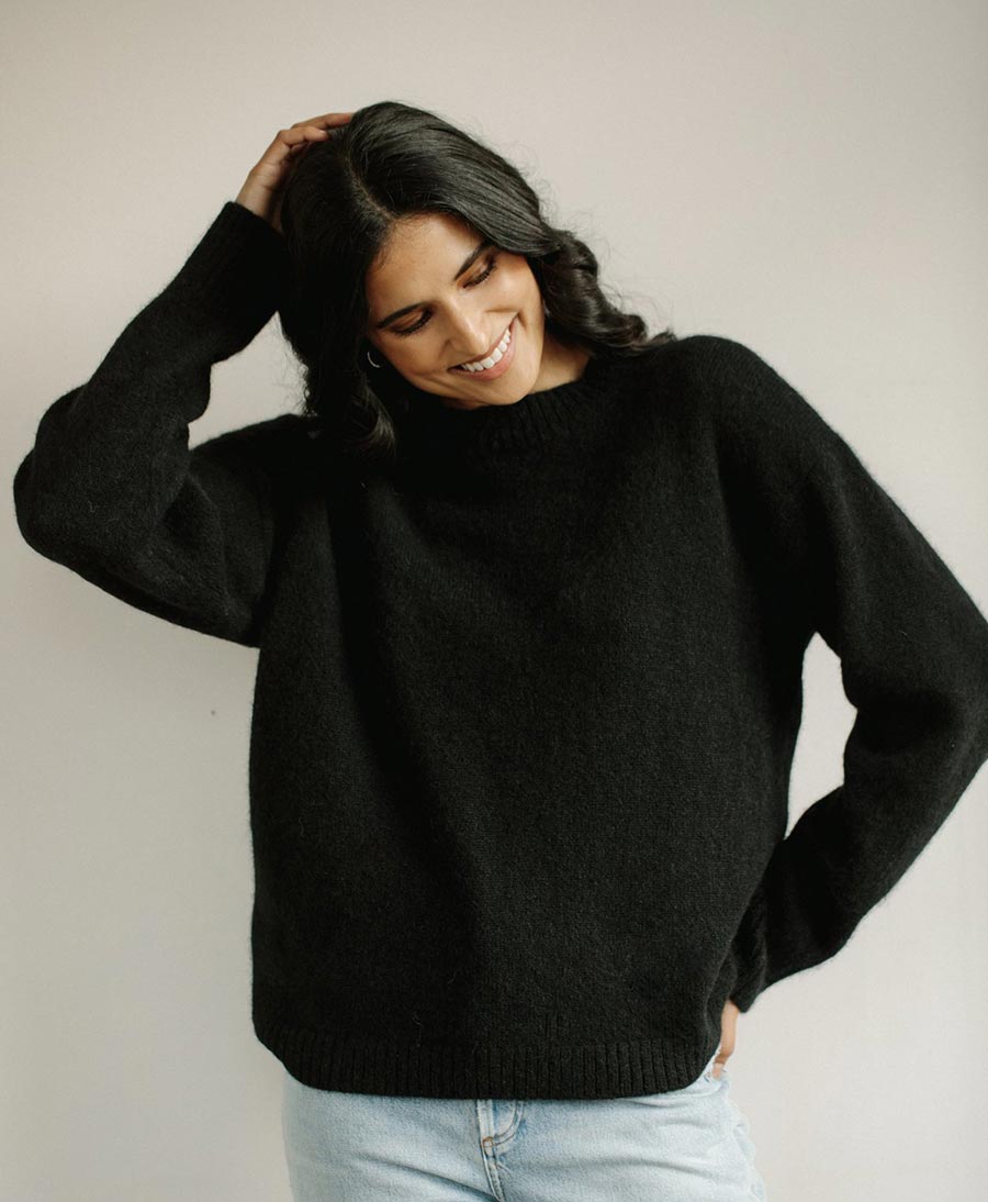 Classic Crew Strickpullover - Schwarz - BARE Knitwear - clomes