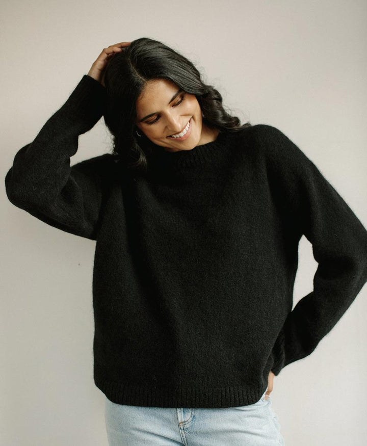 Classic Crew Strickpullover - Schwarz - BARE Knitwear - clomes