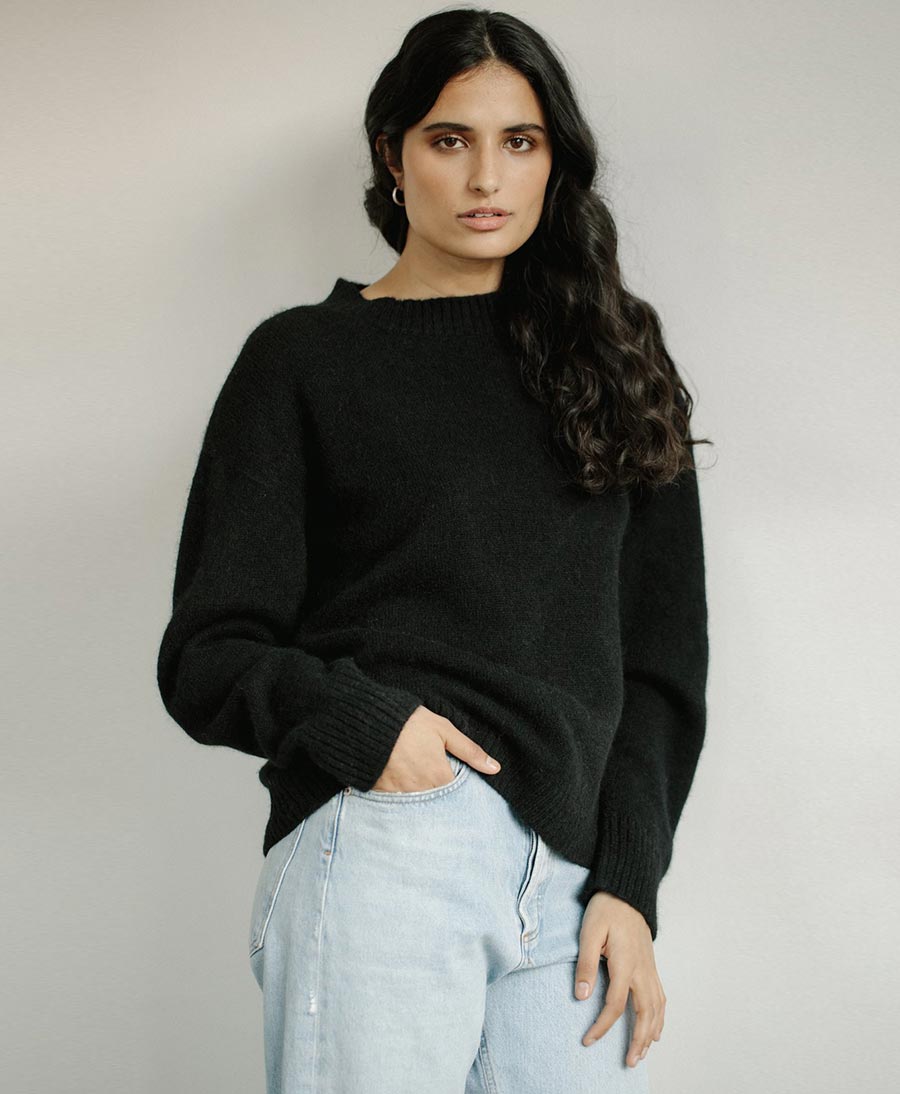 Classic Crew Strickpullover - Schwarz - BARE Knitwear - clomes