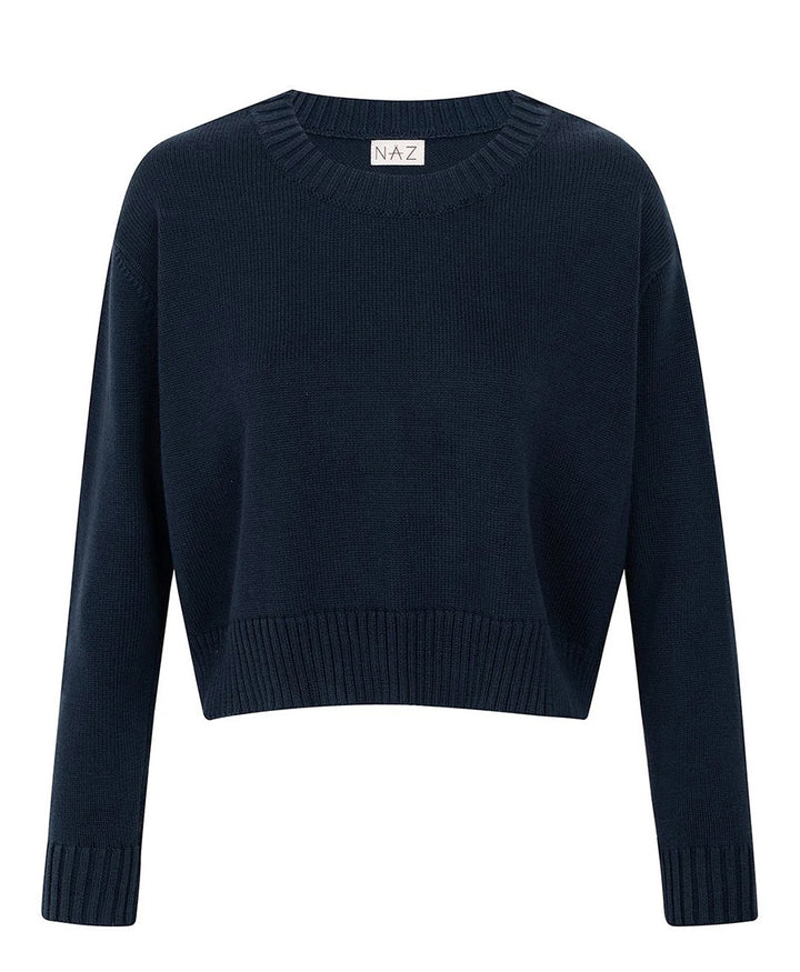 Strickpullover Claudia aus Baumwolle - Navy