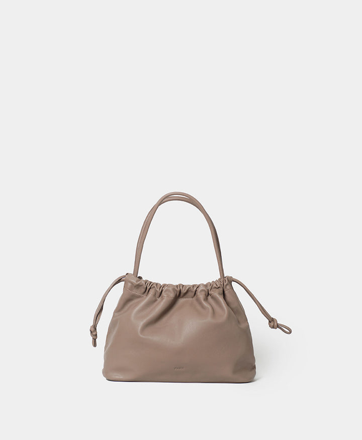 Mittelgrosse Knot Bag aus weichem Leder - Clay