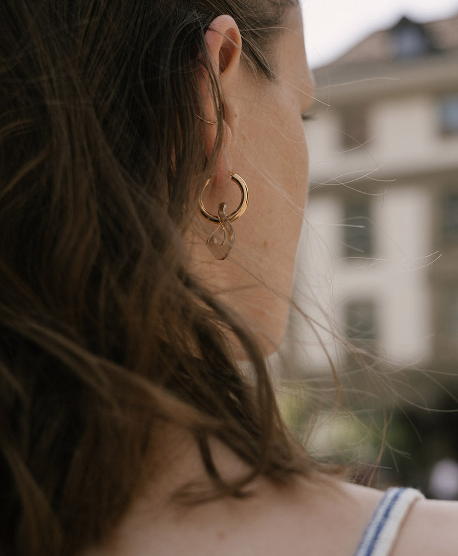 Anhänger Emily (einzel) für Creolen aus Acetat - Champagner