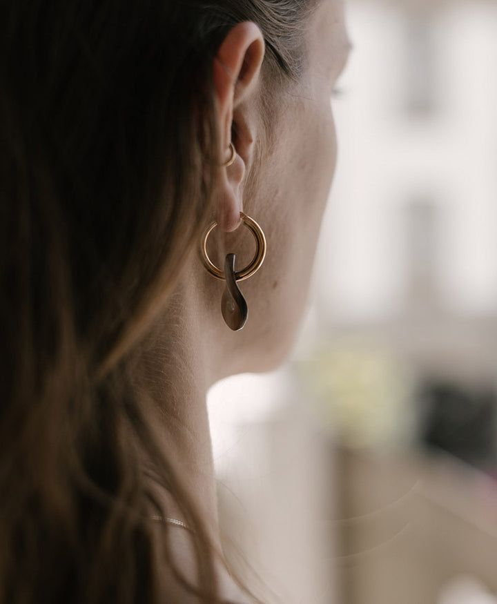 Anhänger Emily für Creolen aus Acetat - Mocca