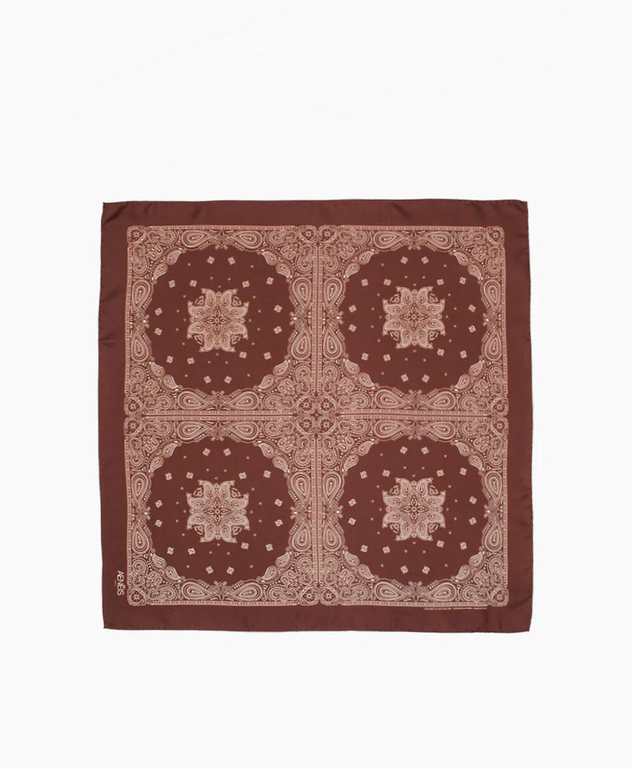 Seiden-Foulard "Minimal Bandana Silk Scarf" - Sepia