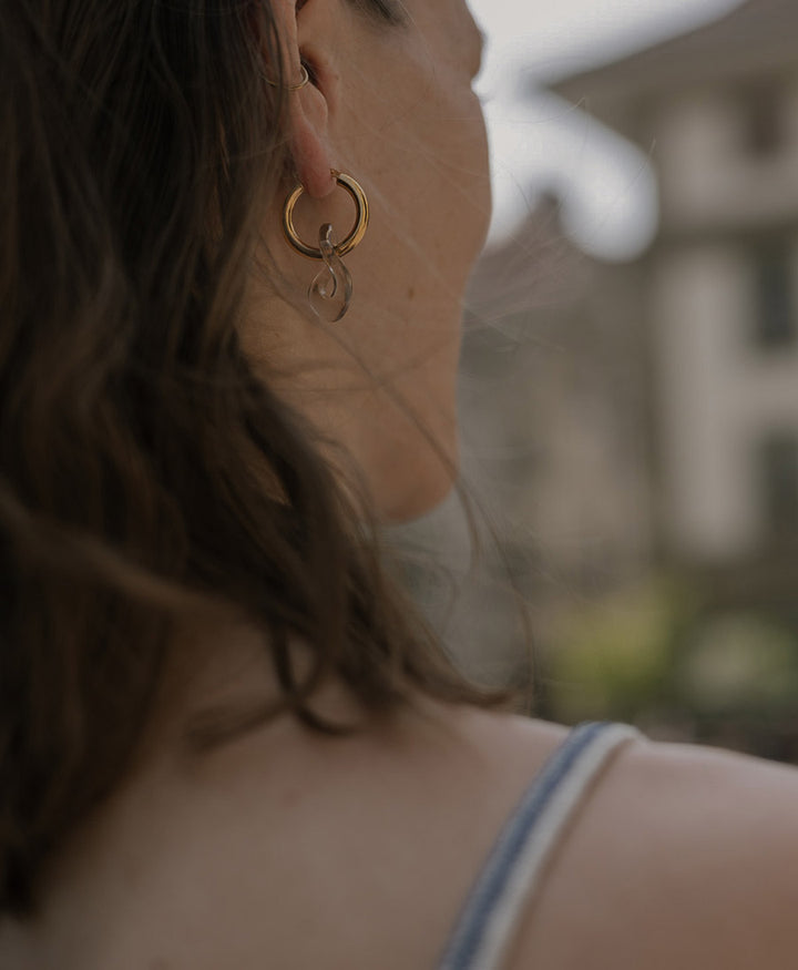 Anhänger Emily (einzel) für Creolen aus Acetat - Champagner