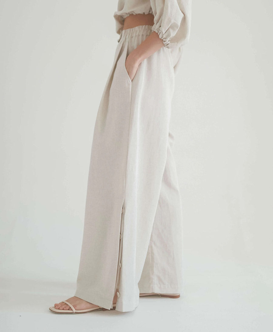 Stoffhose "Wide Trousers" - Natural