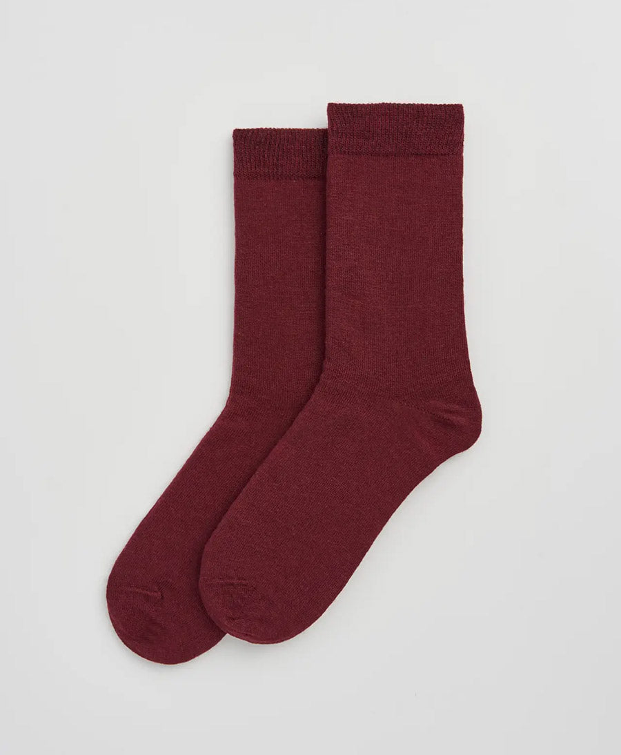 Merino Socken - Burgunderrot