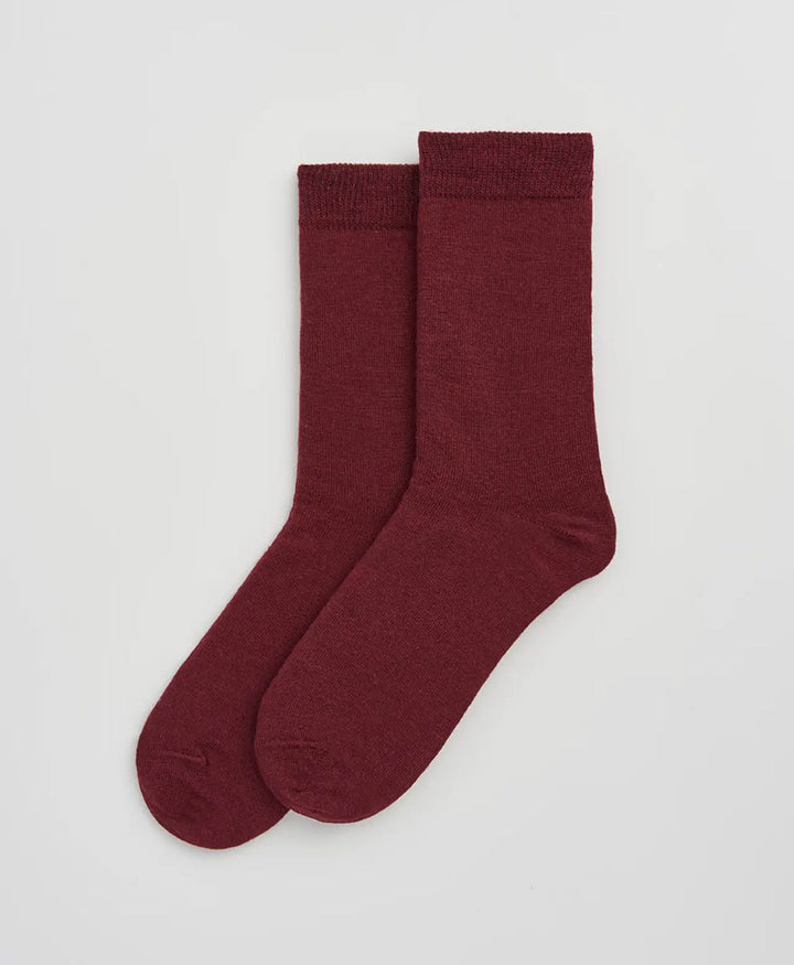 Merino Socken - Burgunderrot