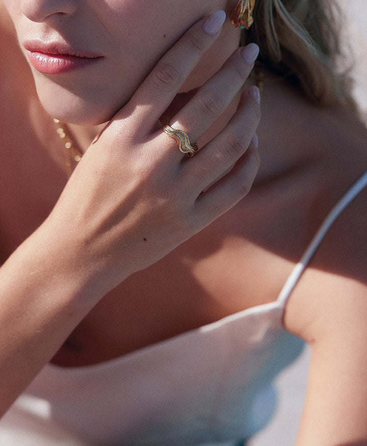 Iris Fingerring vergoldet