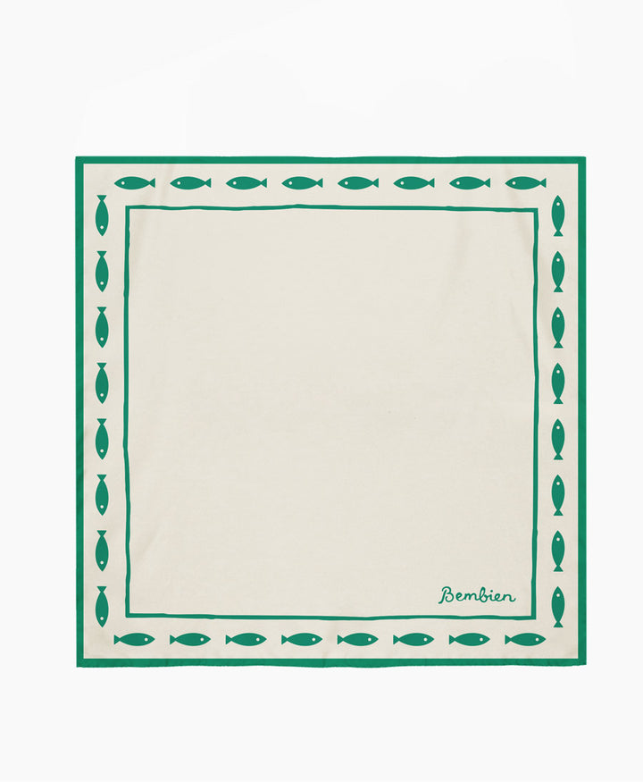 Seiden-Foulard "Pesce Scarf" - Green