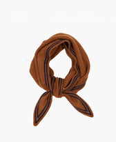 Gestrickter Schal Kaschmir Klein Oats & Rice in Cognac / Blau