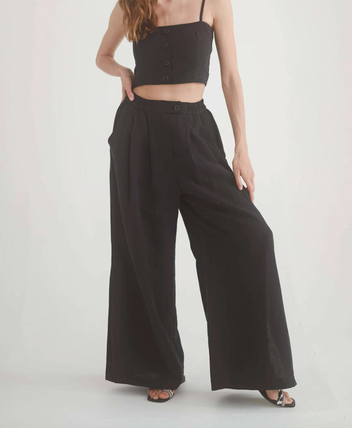 Stoffhose "Wide Trousers" - Schwarz