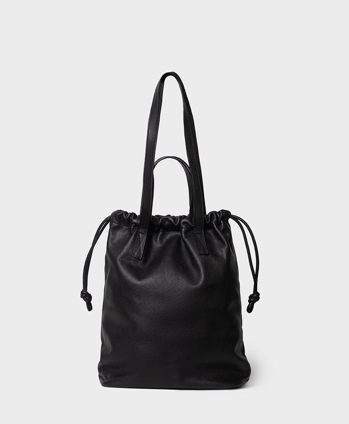 Knot Bag aus weichem Leder - Schwarz