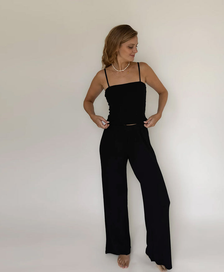 Stoffhose RIB PANTS - Schwarz