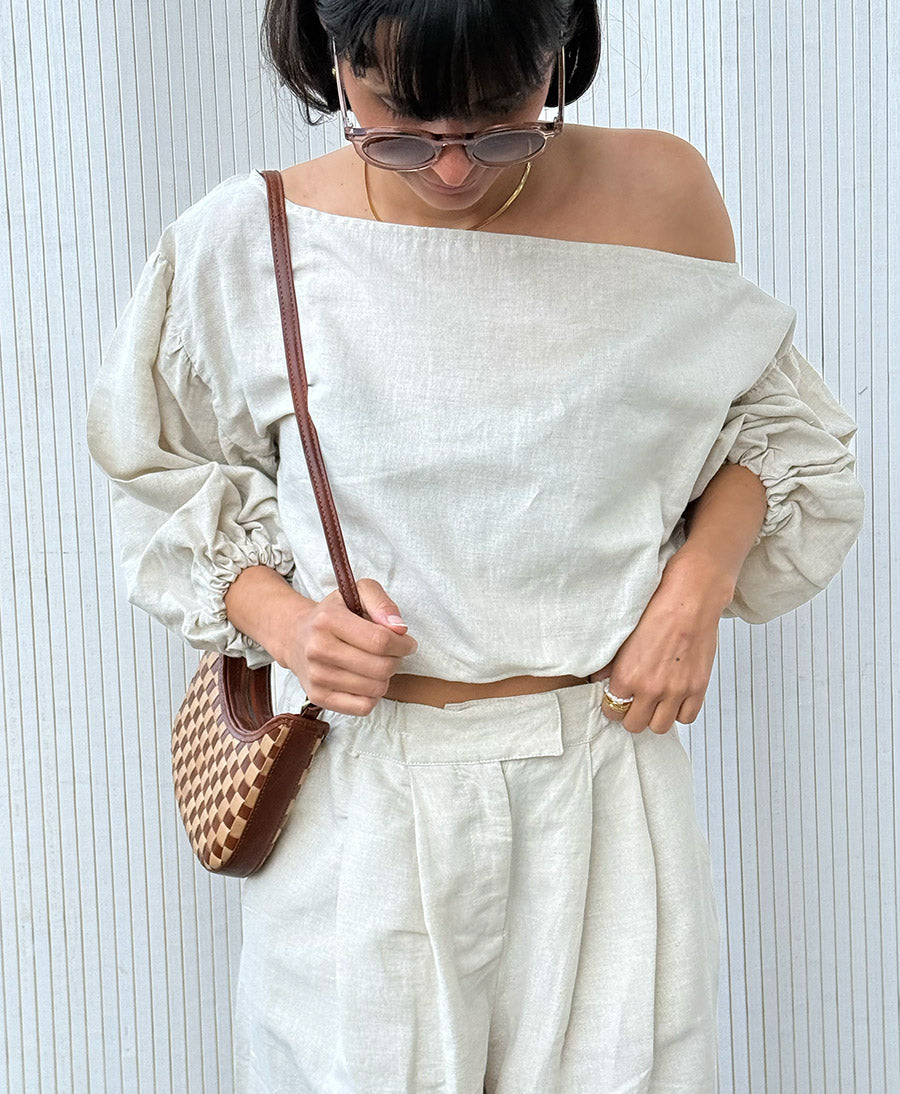 Stoffhose "Wide Trousers" - Natural