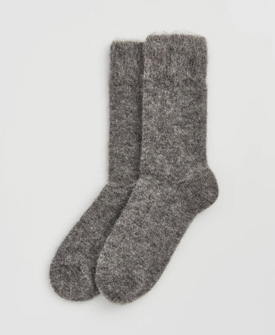 Weiche Alpaka Socken - Plain - Rauchgrau
