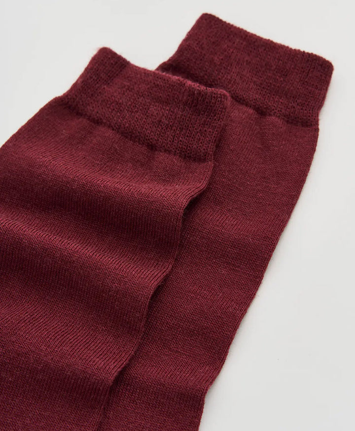 Merino Socken - Burgunderrot