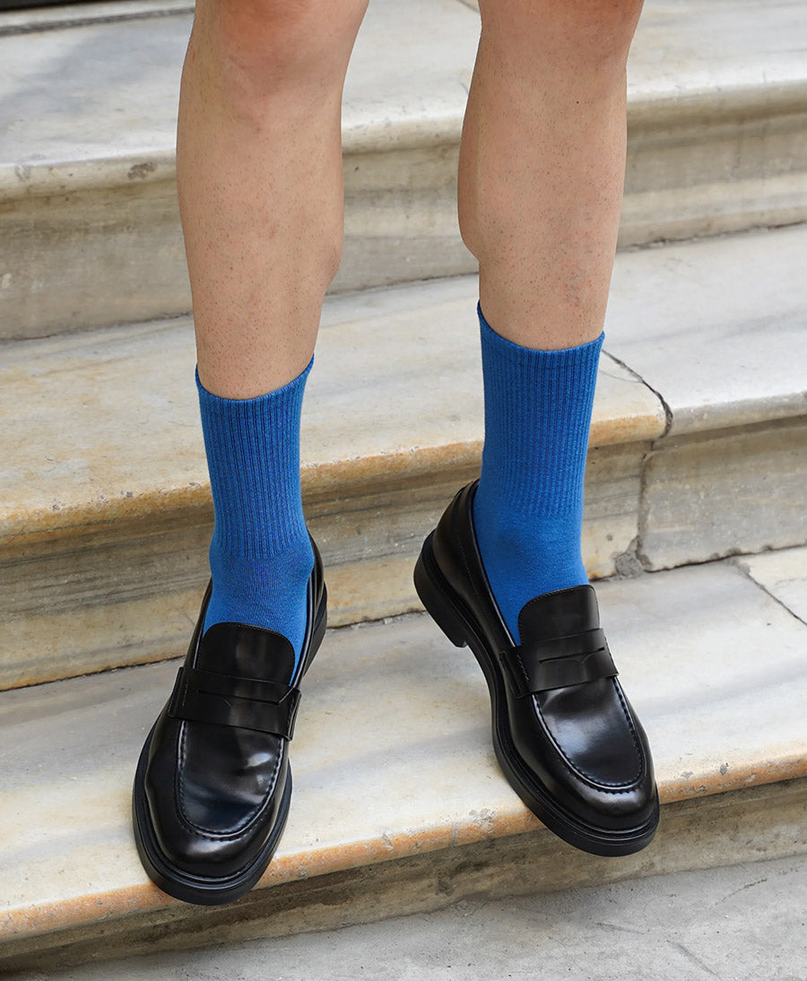 Tennis Sportsocken Bio-Baumwolle - Blau