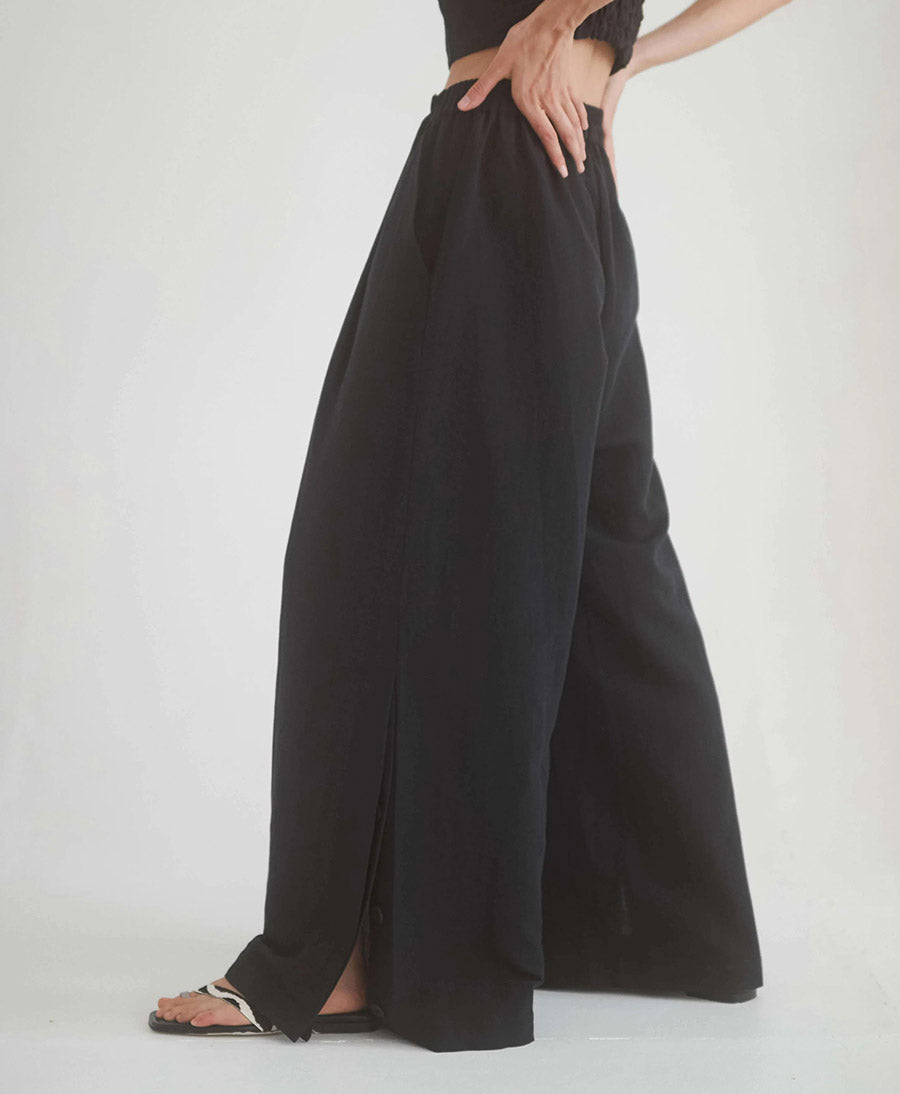 Stoffhose "Wide Trousers" - Schwarz