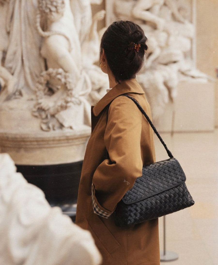 Ledertasche "MADELEINE" - Schwarz