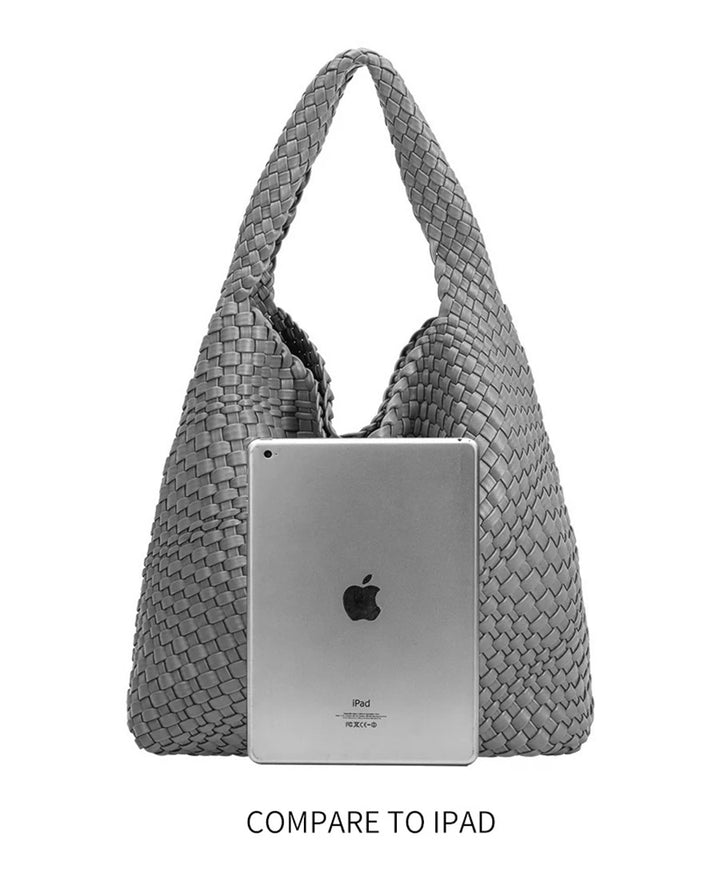 Gewebte Schultertasche JOHANNA aus veganem Leder - Rot