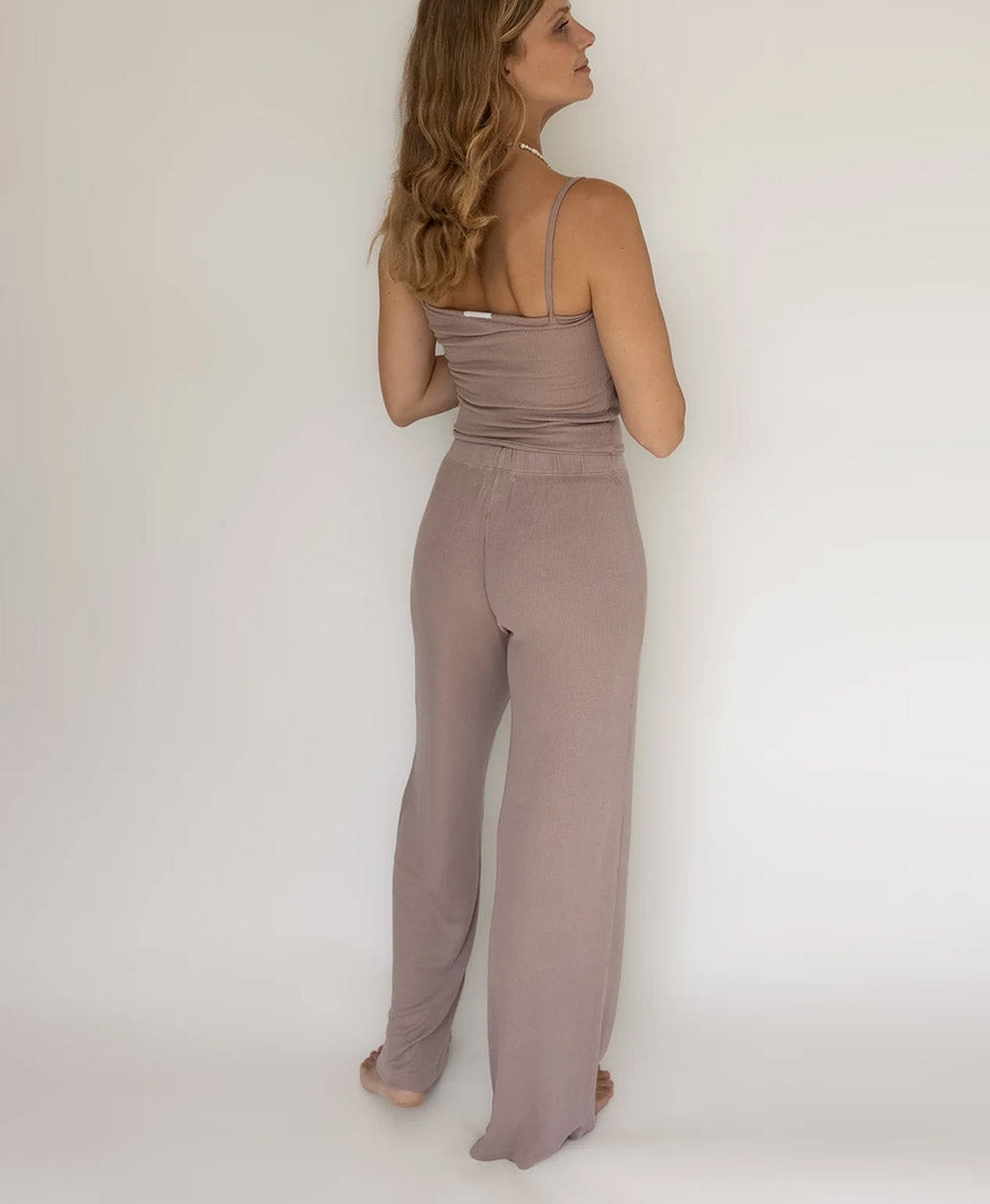 Top SPAGHETTI TANK RIB - Taupe