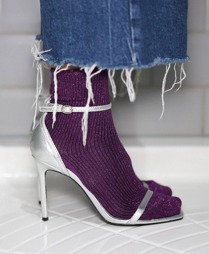 Glitzer Socken Lyocell - Violett