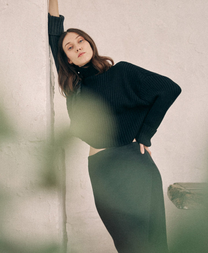 Strickpullover aus Bio-Baumwolle - Schwarz / Dunkelgrau