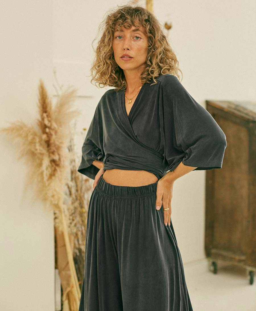 Dunkelgrauer Jumpsuit von Cossac (S) - Secondhand