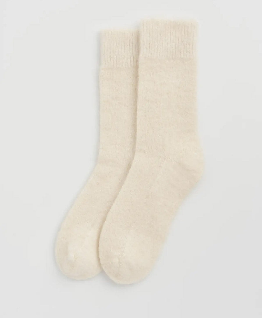 Weiche Alpaka Socken - Plain - Creme