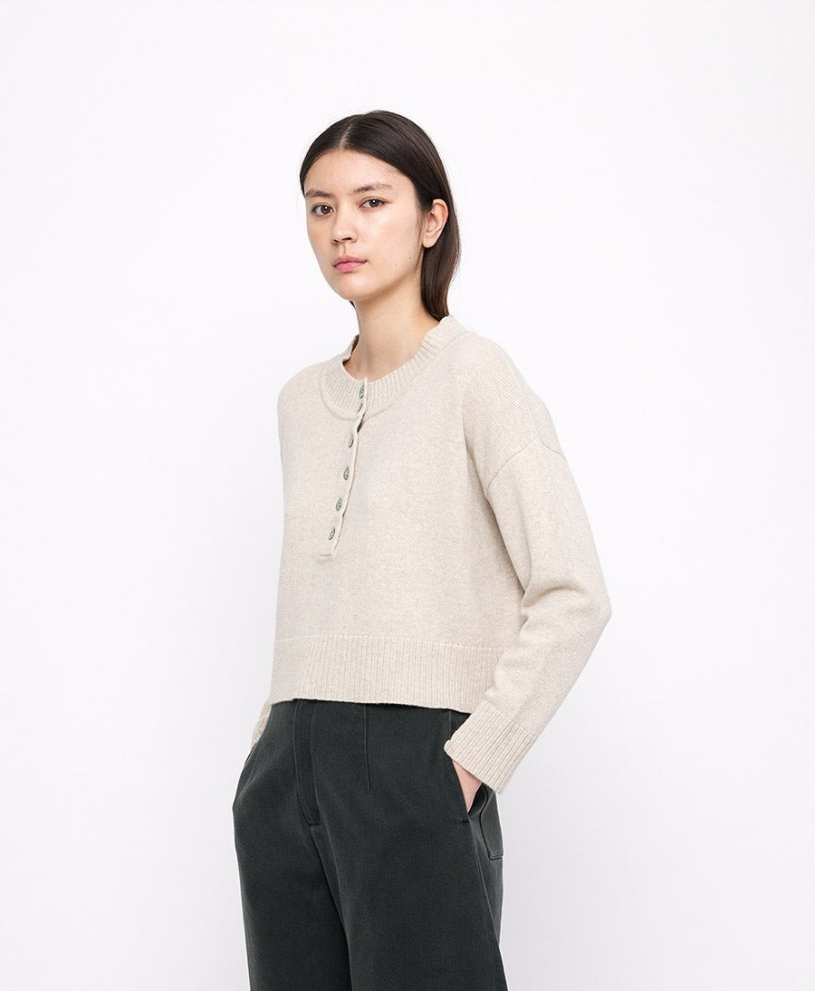 Pullover Relaxed Cropped Pull - Over - Dove - 7115 by Szeki - clomes