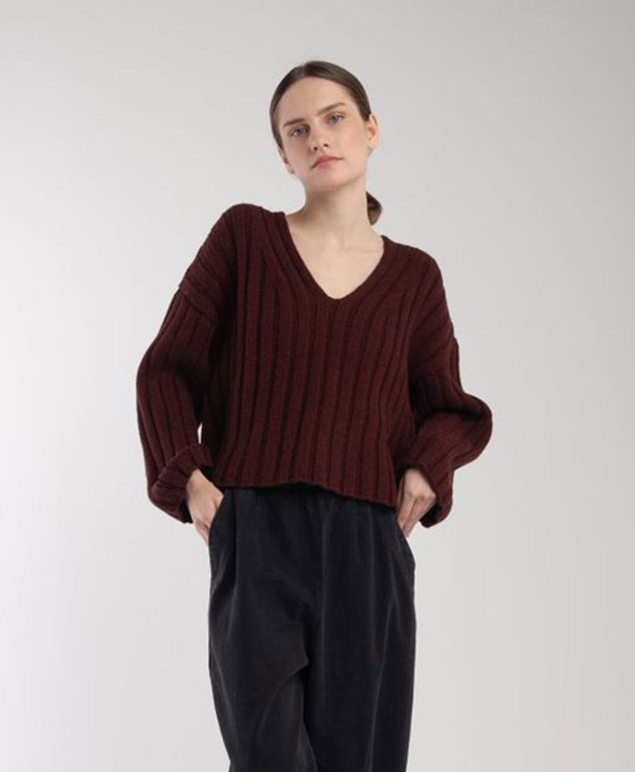 Strickpullover Plum Cropped Rib Pullover