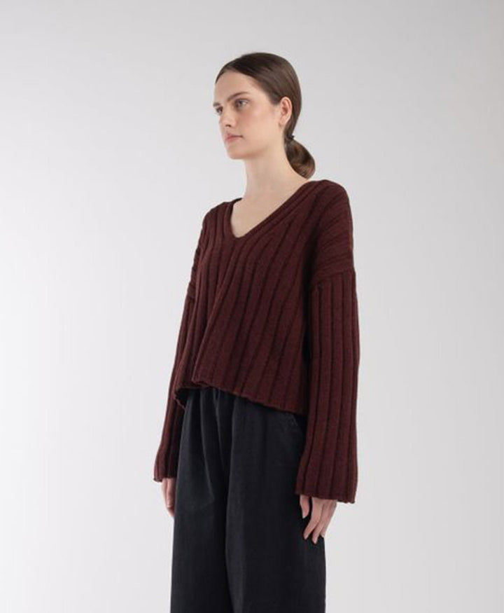 Strickpullover Plum Cropped Rib Pullover