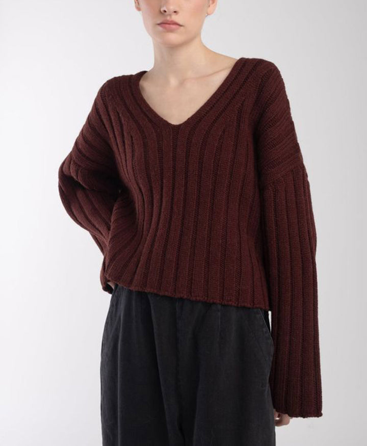 Strickpullover Plum Cropped Rib Pullover
