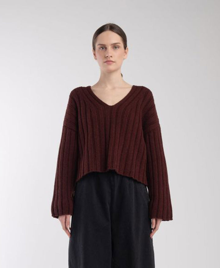 Strickpullover Plum Cropped Rib Pullover