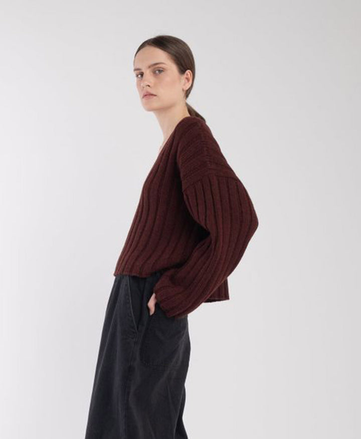 Strickpullover Plum Cropped Rib Pullover