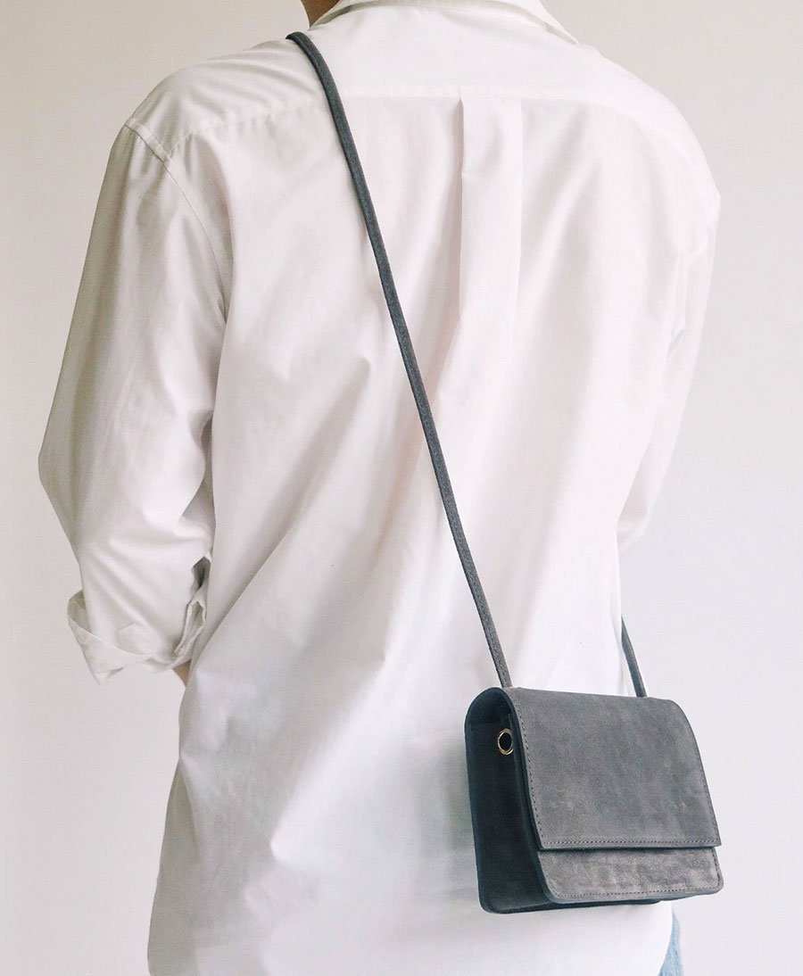 Crossbody Ledertasche LAYLA - Anthrazit - YOOMEE - clomes