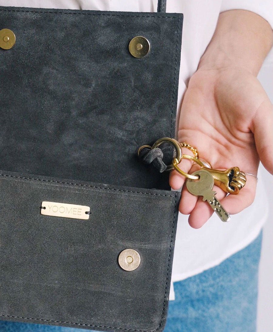 Crossbody Ledertasche LAYLA - Anthrazit - YOOMEE - clomes