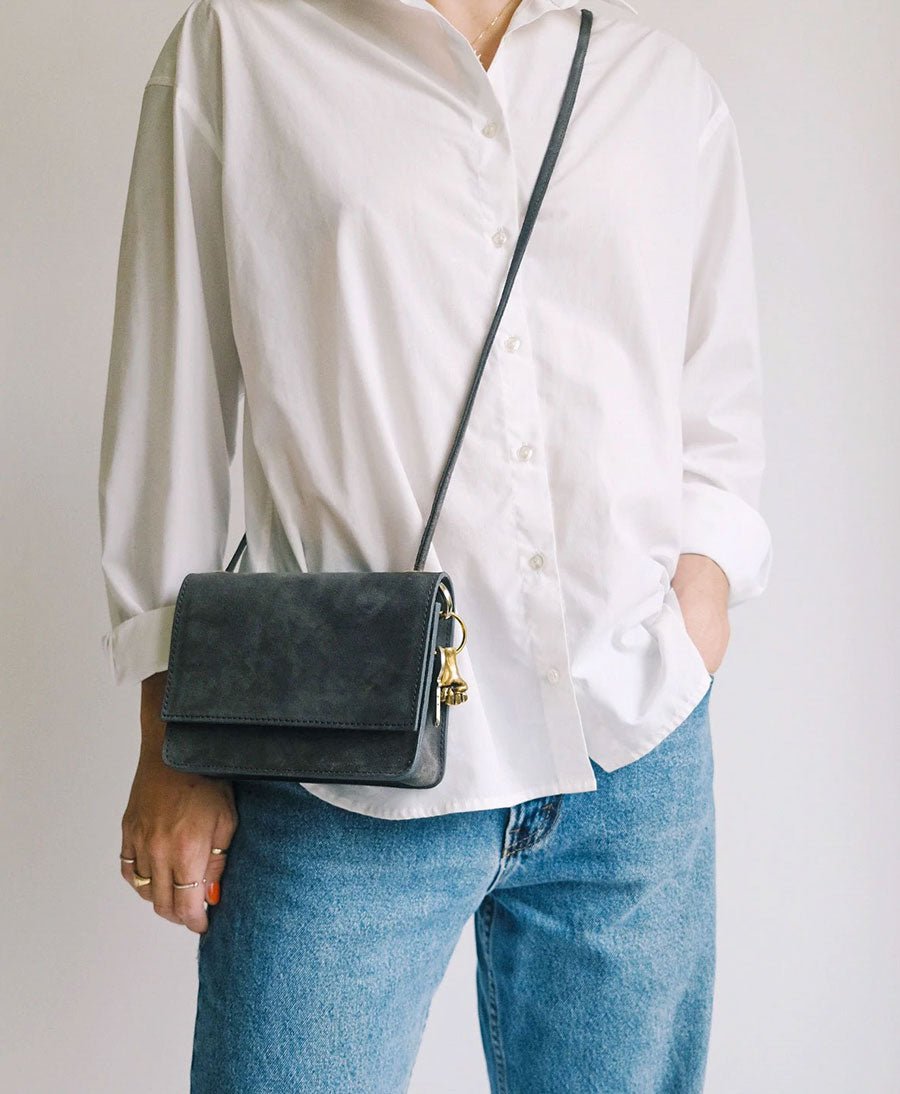 Crossbody Ledertasche LAYLA - Anthrazit - YOOMEE - clomes