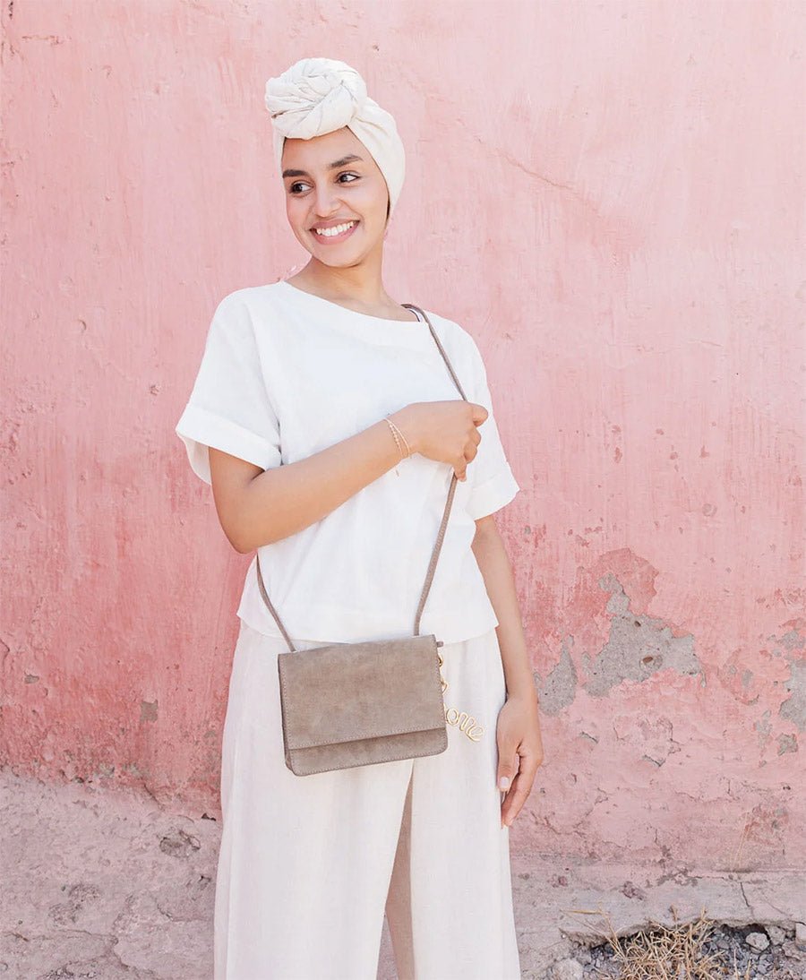 Crossbody Ledertasche LAYLA - Taupe - YOOMEE - clomes