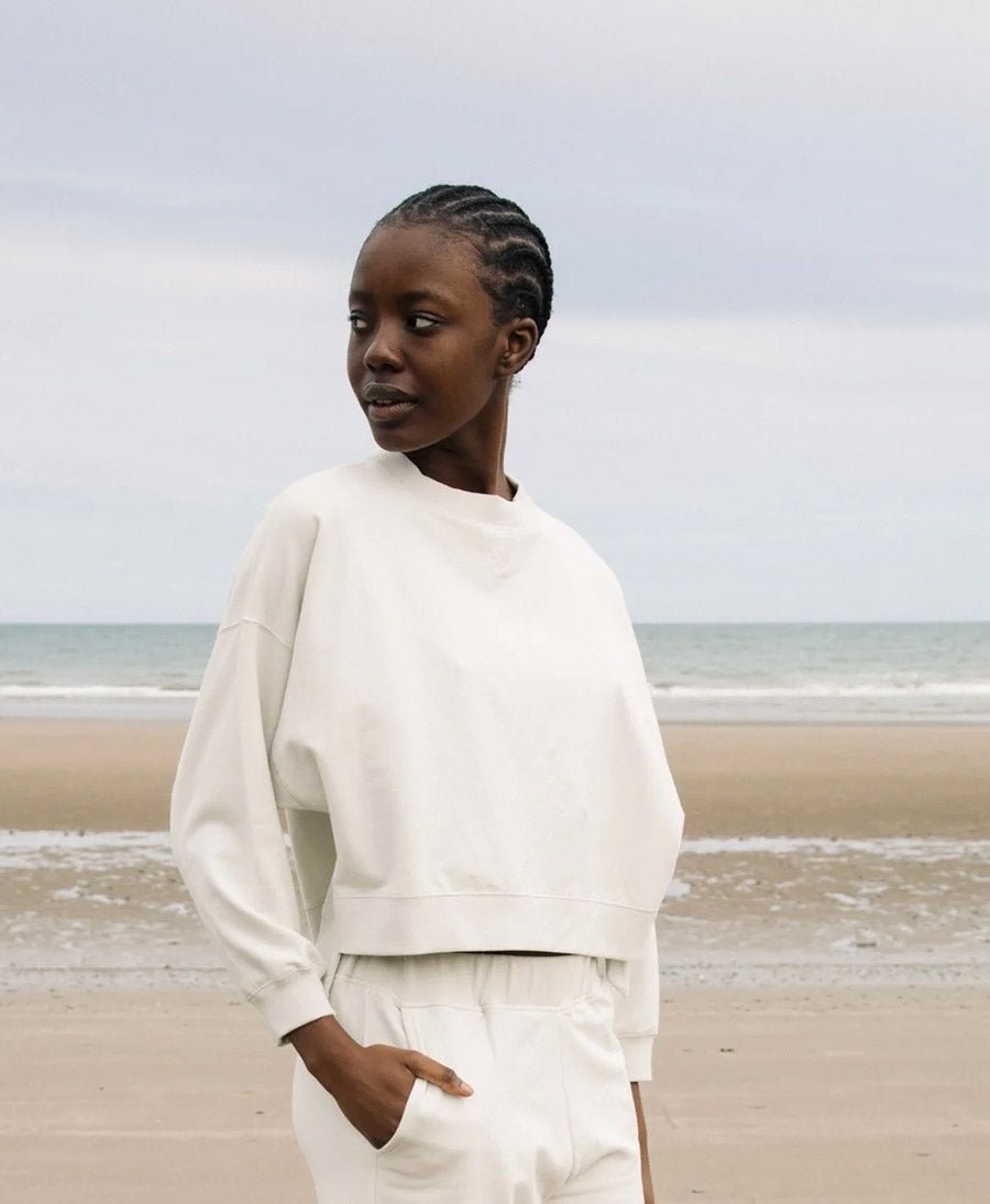 Delta Sweatshirt aus Bio - Baumwolle - Stone - Beaumont Organic - clomes