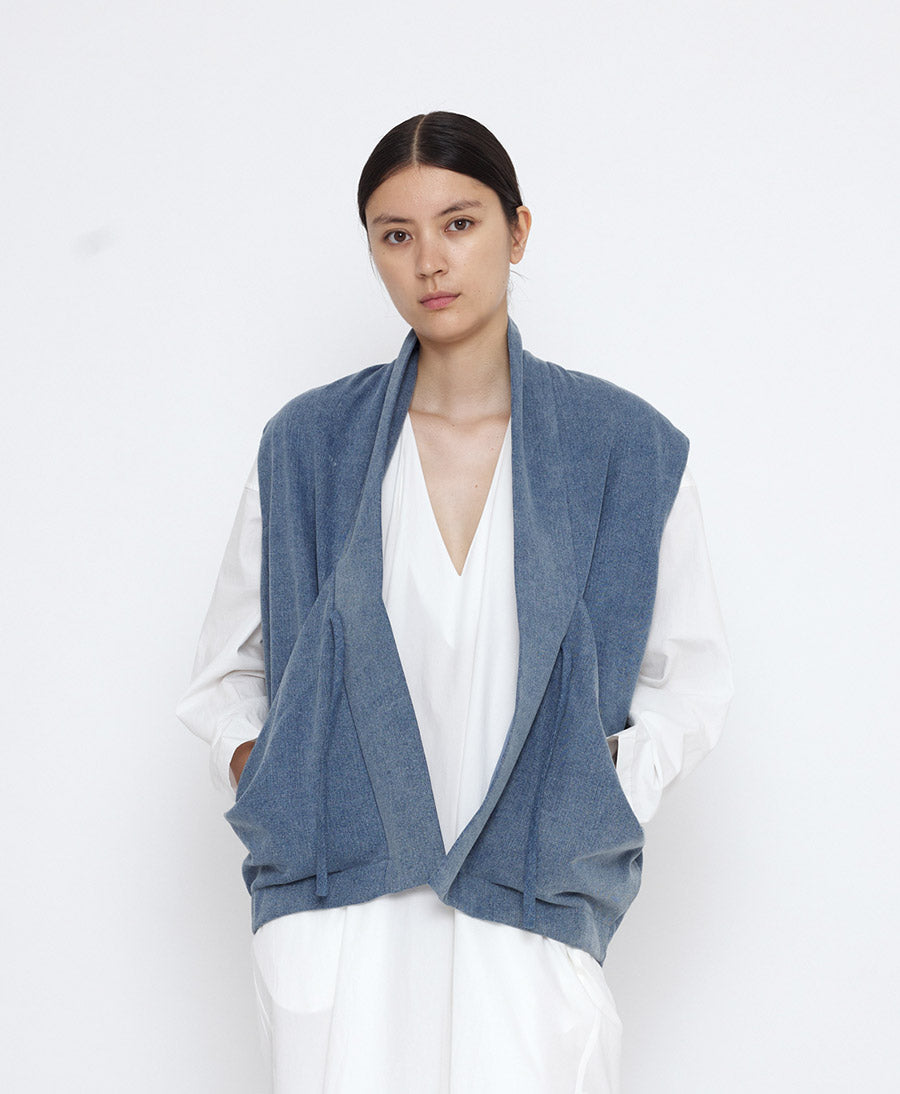 Veste Signature Sumo Vest aus Soft Denim - Faded Blue