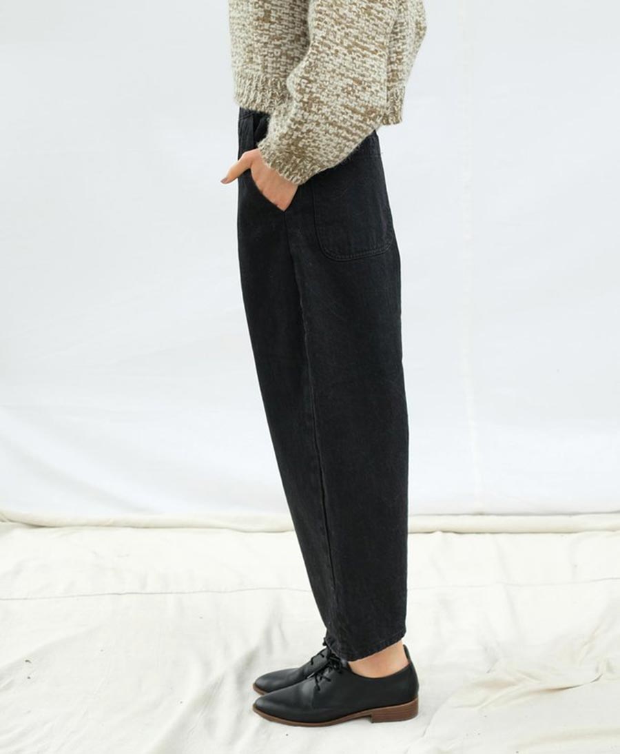 Denimhose - Faded Black Barrel Pant - Micaela Greg - clomes