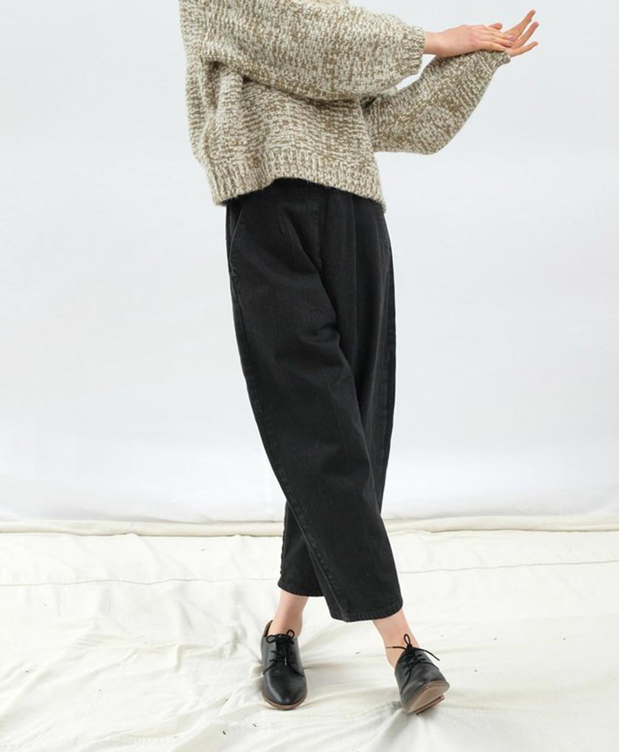Denimhose - Faded Black Barrel Pant - Micaela Greg - clomes