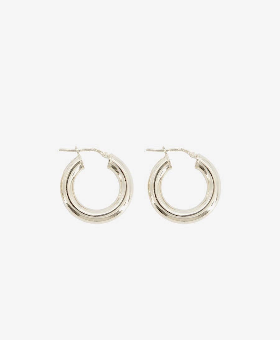 Dicke Creolen VIDA 24mm mit Klappverschluss - Sterling Silber - Clomes - clomes