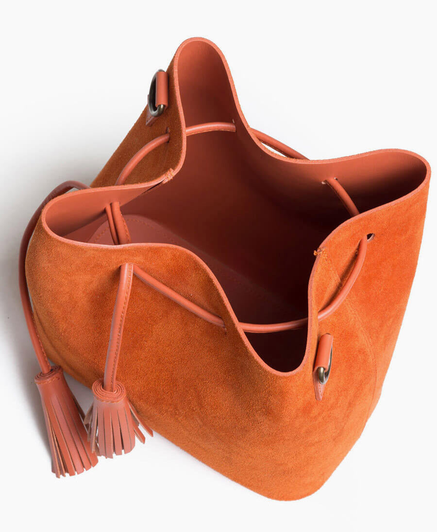 Bucket Bag aus Leder Dita in Burn (Orange) von VereVerto  - Secondhand
