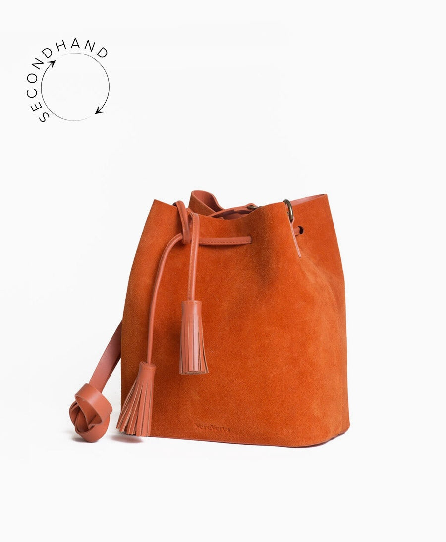 Bucket Bag aus Leder Dita in Burn (Orange) von VereVerto  - Secondhand