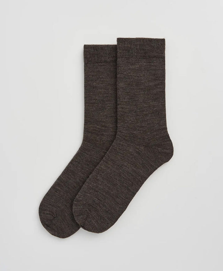 Merino Socken - Dunkelbraun meliert