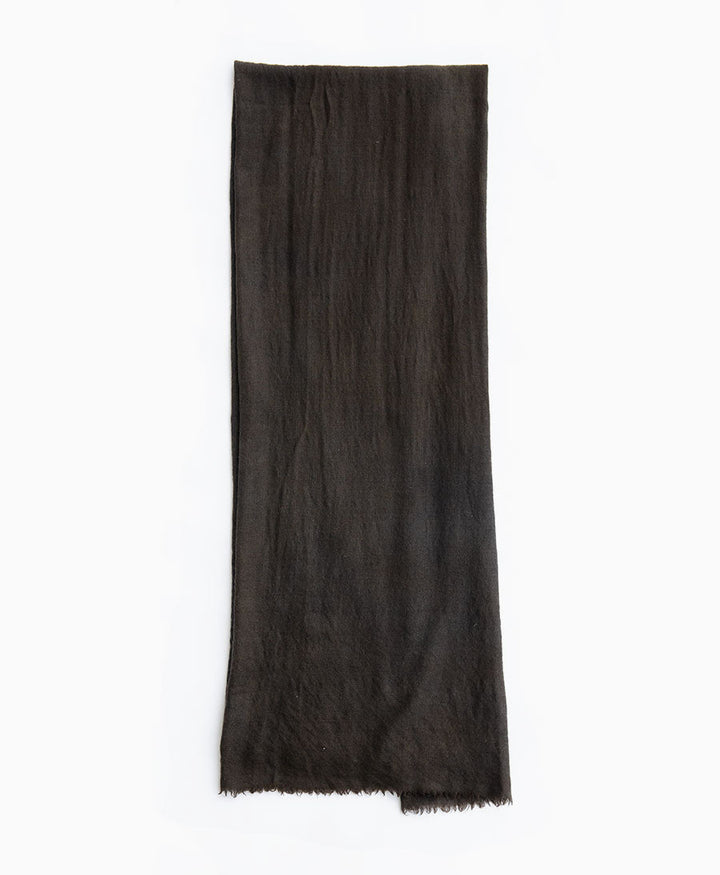 Dunkelbrauner Schal aus Bio - Kaschmirwolle - Secondhand - ScarfShop - clomes